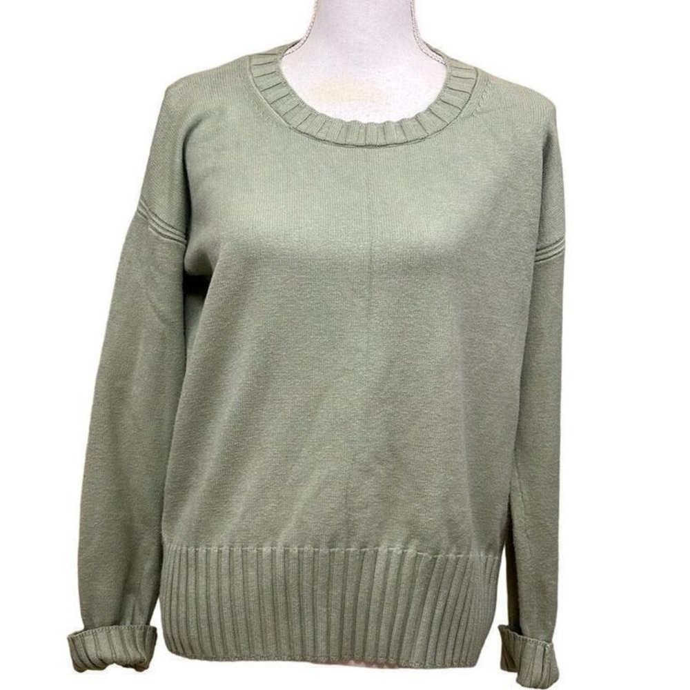Banana Republic Sage Green Crewneck Sweater Size M Fisherman Core Heritage